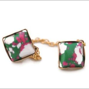 Pink Green and White Stone Sweater Guard Clip